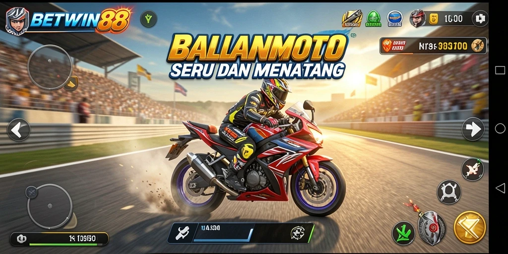 Gameplay seru BETWIN88 dengan motor balap yang memukau.