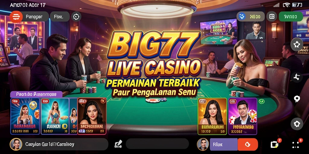 Tampilan gameplay Live Casino yang interaktif dan seru di BIG77.