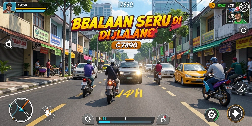 Gameplay seru C7890 dalam balapan kecepatan tinggi.