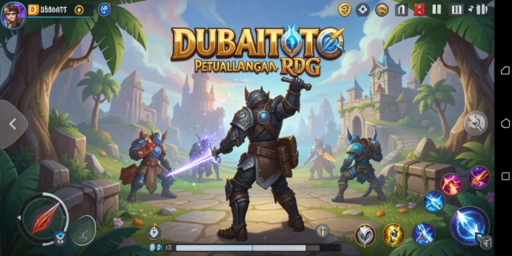 Screenshot DUBAITOTO menampilkan aksi seru dalam pertarungan RPG yang mendebarkan.