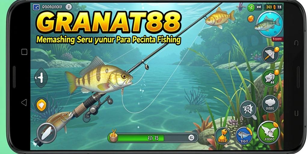 Gameplay seru saat menangkap ikan di GRANAT88 dengan pemandangan yang indah.