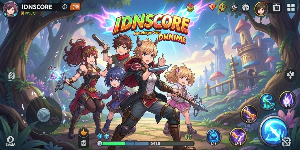 Gameplay IDNSCORE yang menarik dan seru di dunia Anime.