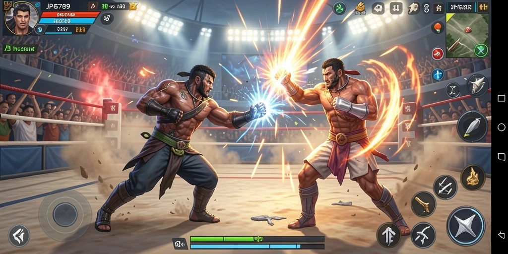 Tampilan gameplay JP6789 yang mendebarkan dengan pertarungan seru.