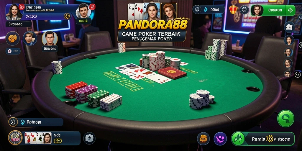 Tampilan gameplay PANDORA88 menunjukkan suasana poker yang mendebarkan.