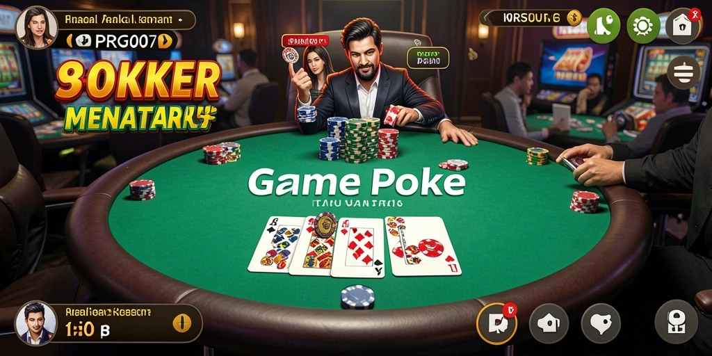Screenshot gameplay PRG007 menampilkan momen seru permainan poker.