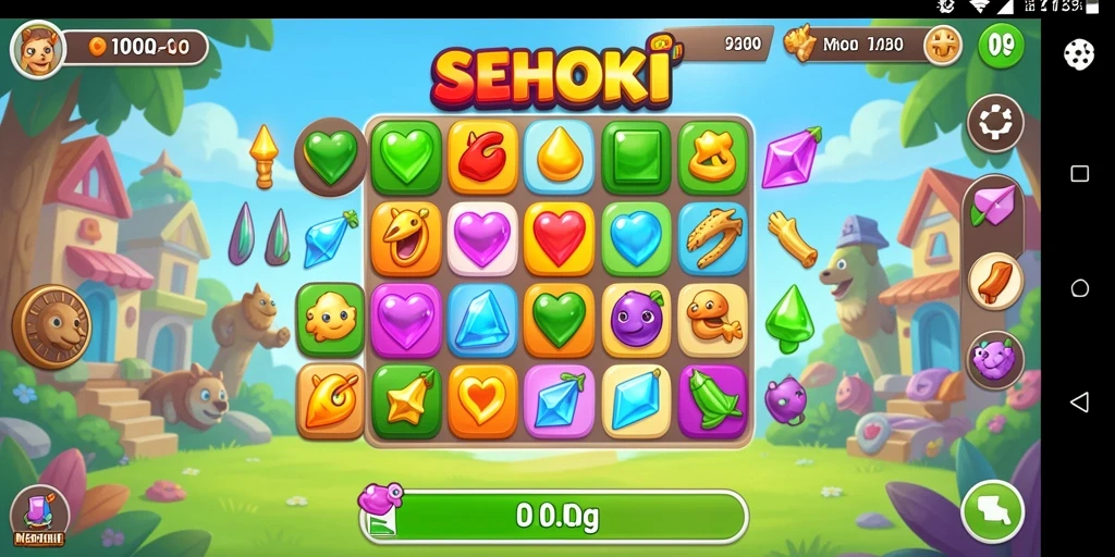Tampilan gameplay SEHOKI dengan elemen match-3 yang menantang.