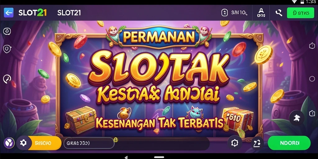 Screenshot menunjukkan antarmuka slot yang menarik dan gameplay aktif.