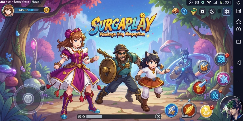 Screenshot gameplay SURGAPLAY menampilkan aksi seru karakter Anime.