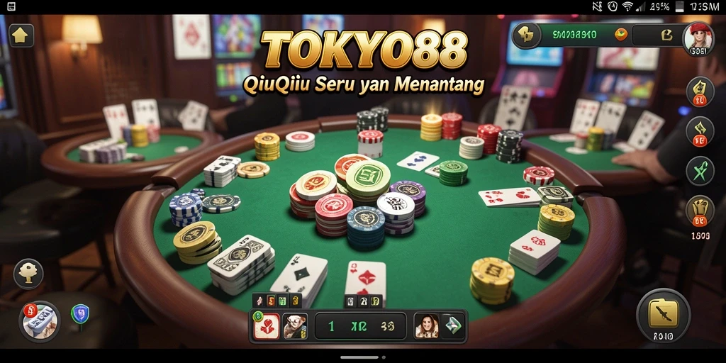Tampilan gameplay QiuQiu yang mendebarkan di TOKYO88.