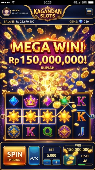 Tampilan antarmuka aplikasi kagandan yang sederhana.